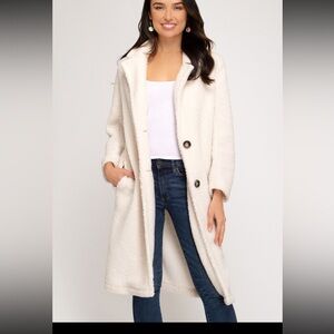 🌼 2 for $25 She + Sky Off-White Teddy Jacket
